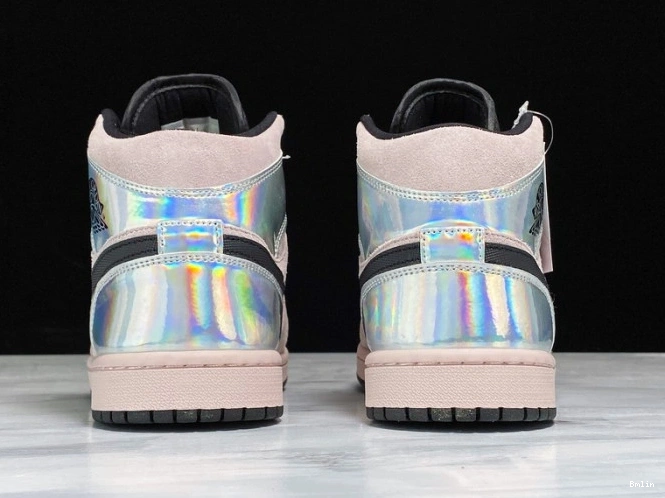 Bmlin shoes (W) Powder Jordan Air 1 Iridescent BQ6472-602 Mid Dirty 0627